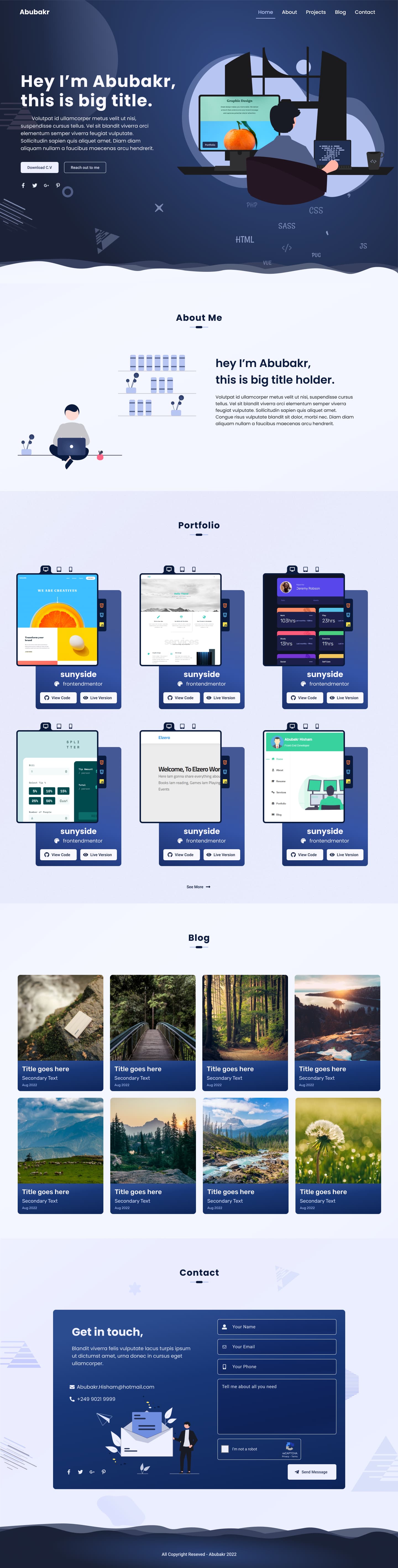 Personal Portfolio Platform